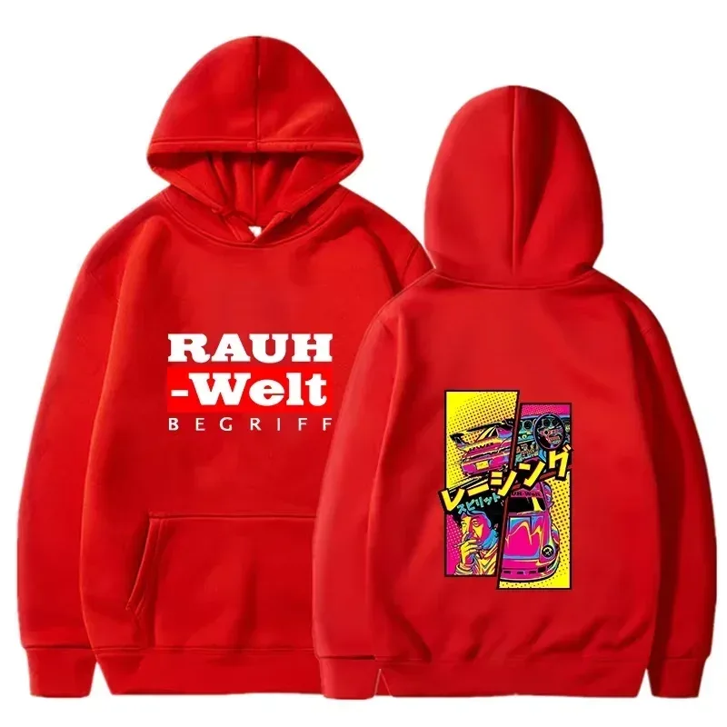 Rauh Welt 連帽衫車寬體改裝 JDM 賽車普普藝術漫畫美學黑色超大休閒運動衫長袖 — image 6