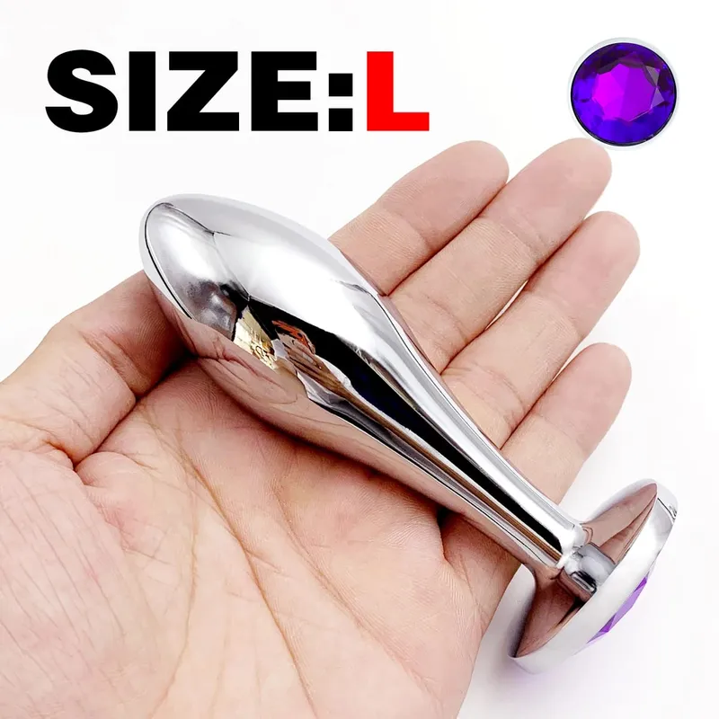1Pcs Metal Drop Anal Plug with Three Sizes Jewel Base G-Point Massage Adult Pleasure Sex Toy for Sexual Wellness