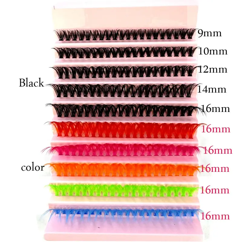 120 clusters of 6-color + black eyelash clusters colored eyelash clusters individual eyelashes D-roll colored false eye