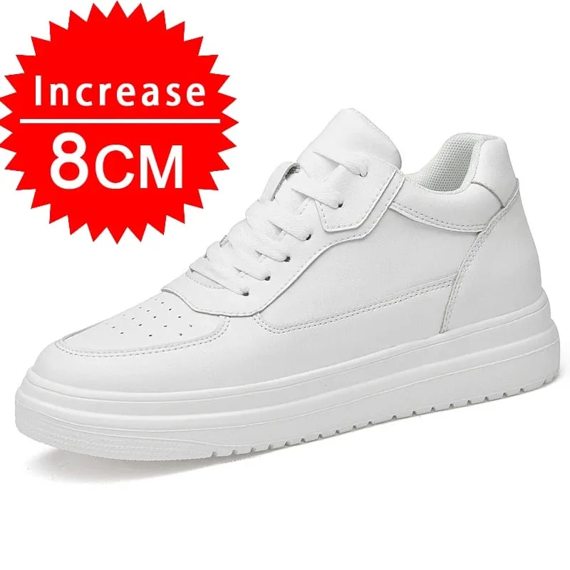 Plus Size37-46 Lift Sneakers Mand Elevator Sko Højde Øg Indersål 8cm Hvid Sort Højere Sko Mænd Fritid Mode sneakers — image 8
