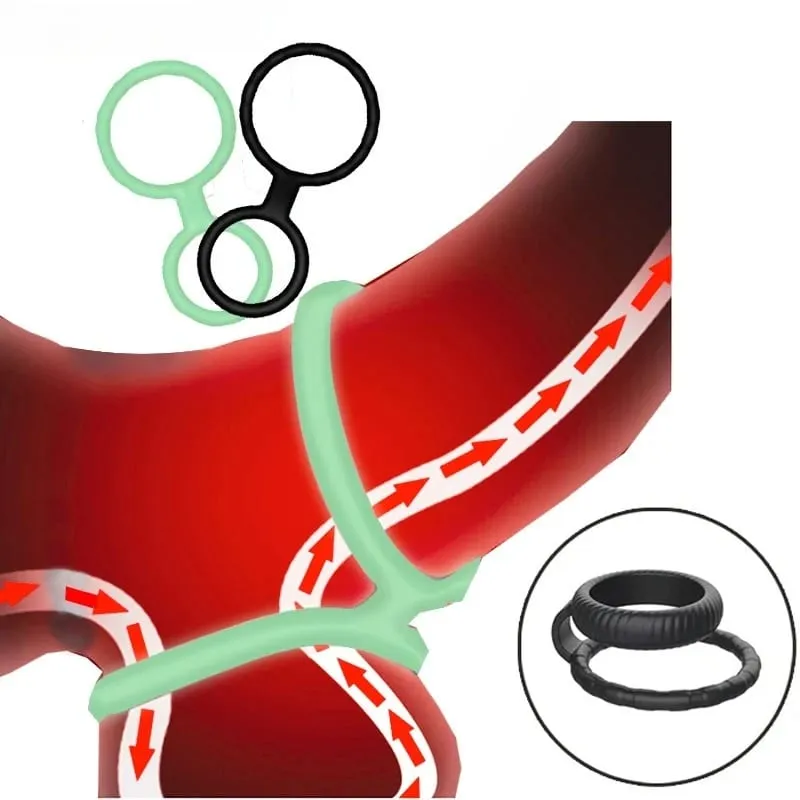 Male Penis Ring Silicone Cock Ring Lock Delay Ejaculation Thick Cockring Ball Stretcher nillo pene Sex Toys For Men penisring — image 2