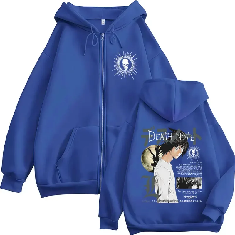 Japanese Anime Death Note L·Lawliet Zipper Hoodies Men's Women Clothing Fashion Hip Hop Zip Up Hooded Sweatshirts Jackets Coats — image 5