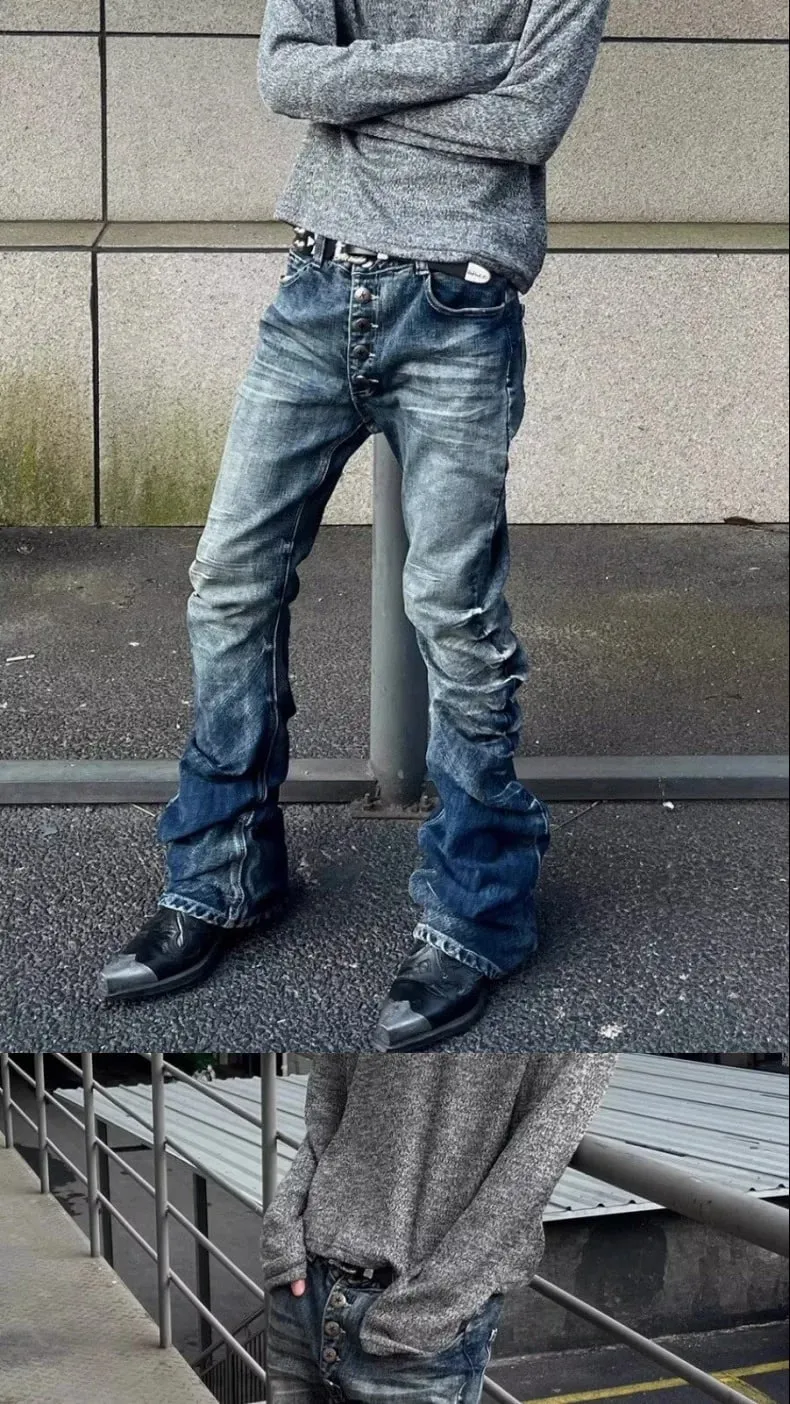 European American New Fashion Men's Slim Casual Trendy Simple Basic Denim Trousers Male Daily High Street Jeans Pants Clothes — image 8