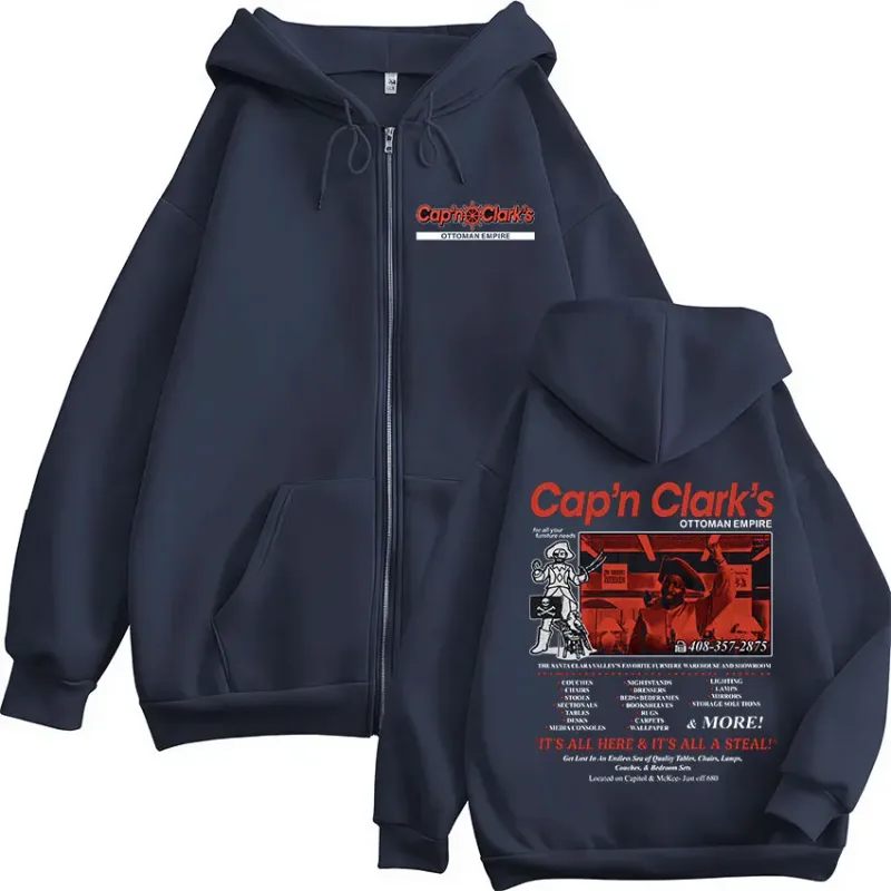 Horror Movie Backrooms Cap'n Clark's Ottoman Empire Pirate Zipper Hoodies Men's Casual Long Sleeves Zip Up Sweatshirts Jackets — image 5