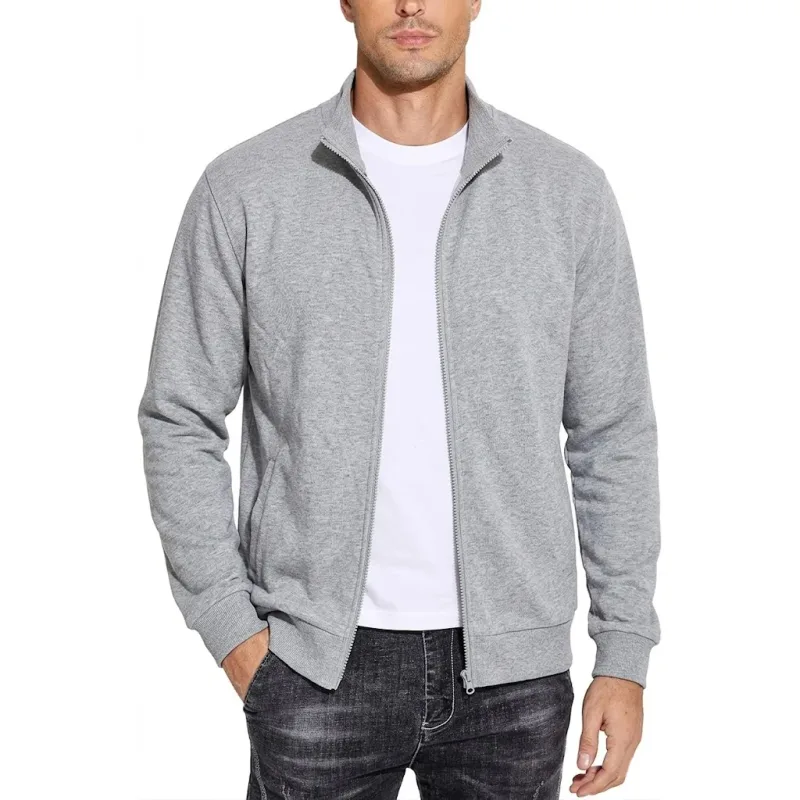New Mens Zipper Sweatshirts Autumn Gym Hoodie Coats Man Long Sleeve Cardigan Jackets Spring Solid Work Coats Luxury Clothes Man — image 9