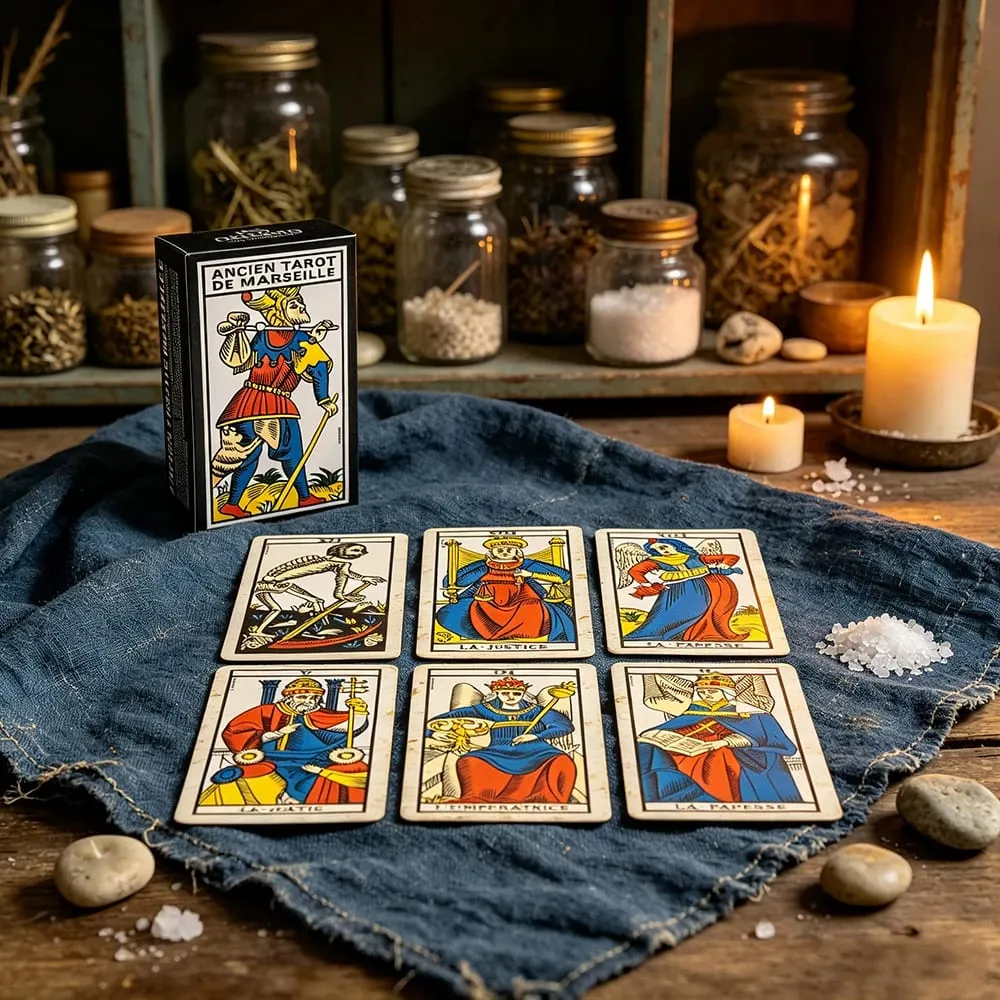 French Ver. Ancien Tarot De Marseille Deck Vintage Divination Tarot Deck Fortune Telling Board Game Cards Game for Beginner — image 3