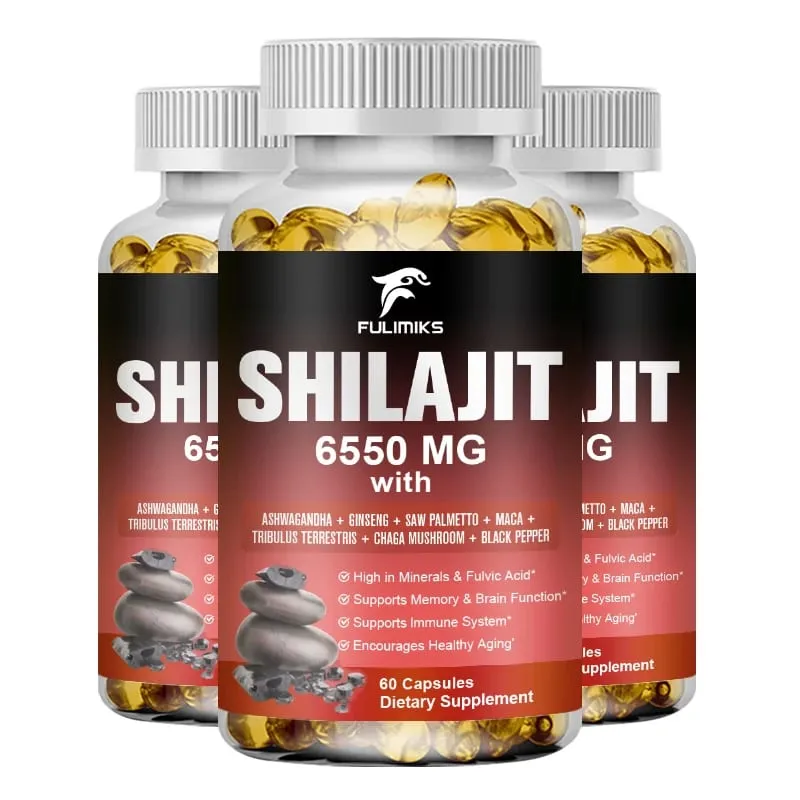 Shilajit 6550MG Capsules with Ashwagandha & Ginseng Supports Energy Stamina Immunity Brain Function & Healthy Aging — image 9
