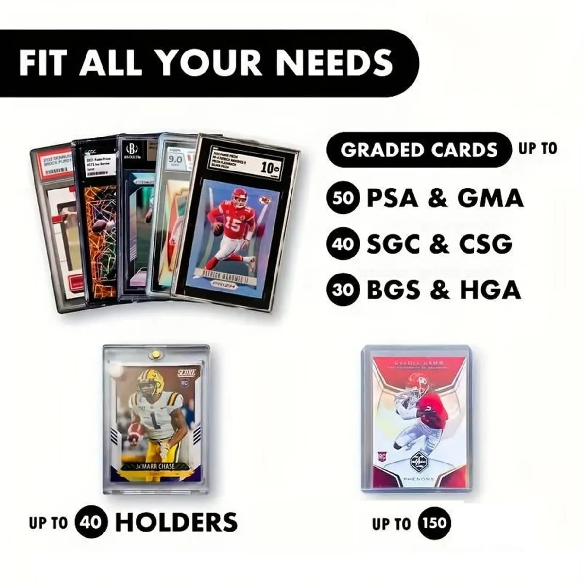 Organizzatore di scatole di immagazzinaggio di carte classificate per carte collezionabili PSA BGS FGS SGC Custodia in mattoni per carte lastre per porta carte sportive MTG PKM PTCG — image 3