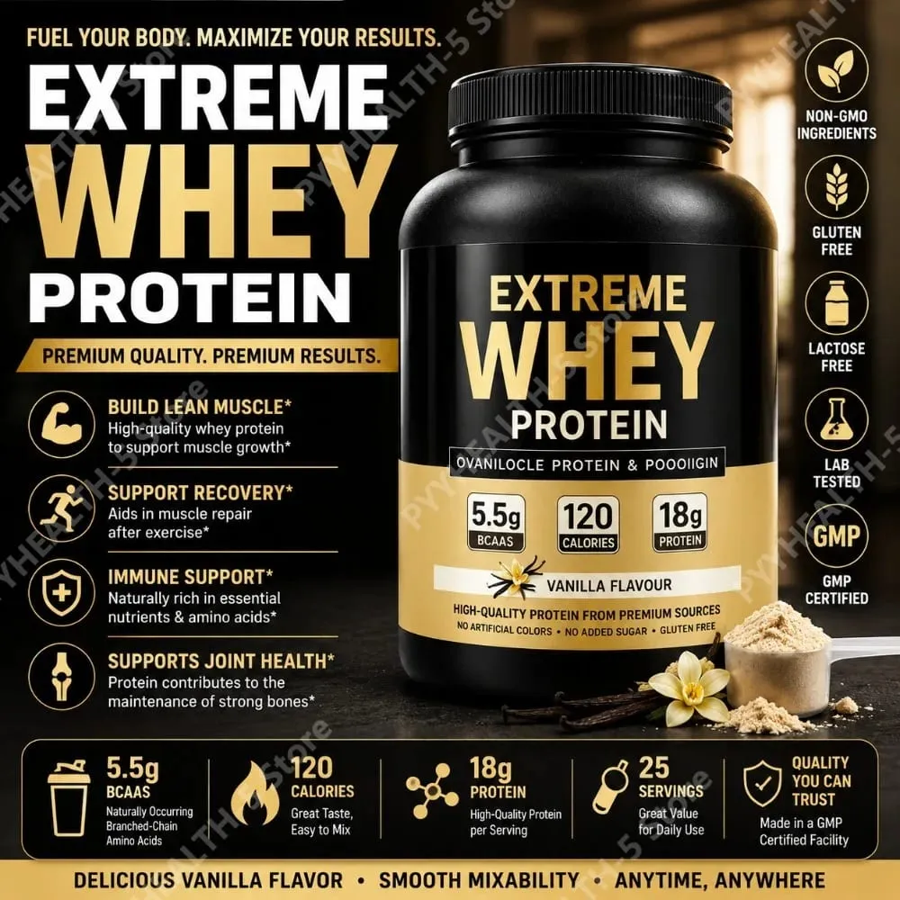 Vanilla Whey Protein Powder 2.2lb 18g Protein 33 Servings Fitness Nutrition Daily Protein Support for Adults — image 2
