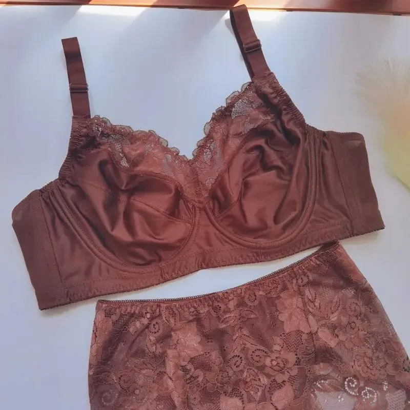 B C D E F G BH en panty sets Ondergoed Kanten lingerieset Dunne Grote maten kleding 2 Tweedelige verstelbare bh's voor slipjes Dames — image 4