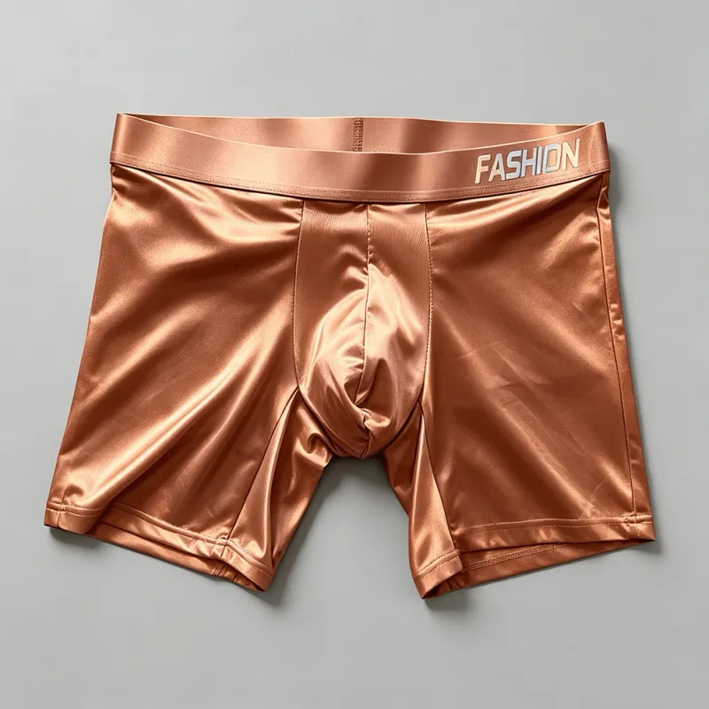 Mens Underwear Boxers Man Solid Slim Ice Silk Extended Leg Boxer Shorts Ropa Middle Waist Sports Panties Male Underpants — image 10