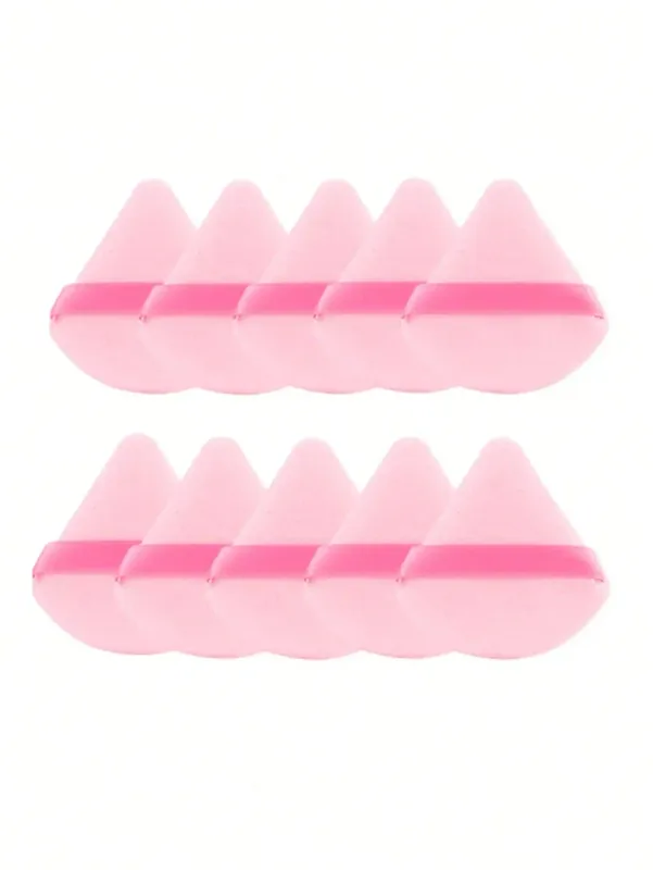 10 Pcs Triangle Velvet Powder Puff Pizza Flours Mini Face Makeup Sponge Cosmetics Washable Lightweight Makeup Tool — image 7