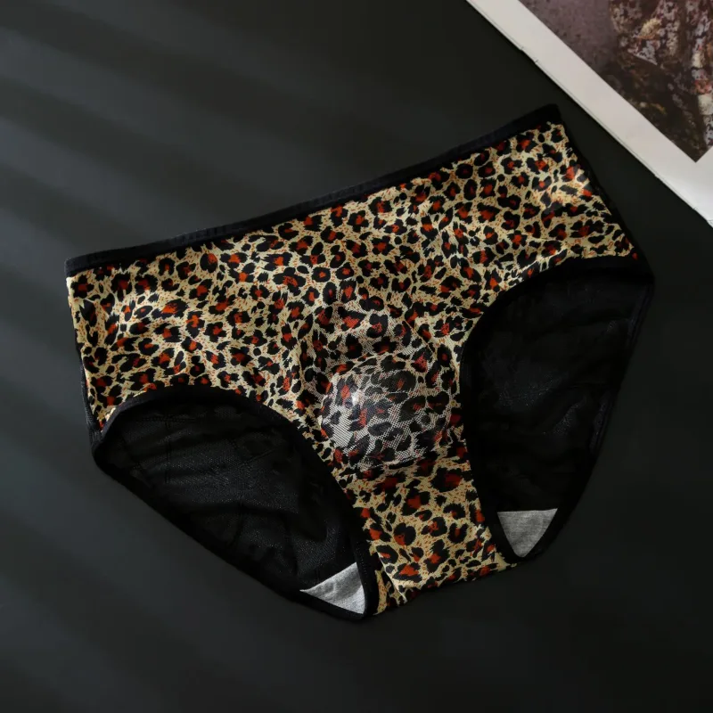 Men's Leopard Zebra Lace Brief 3D Contour Pouch High Rise Underpant High Elastic Sexy Male Underwear Breathable Sports Panties — image 23