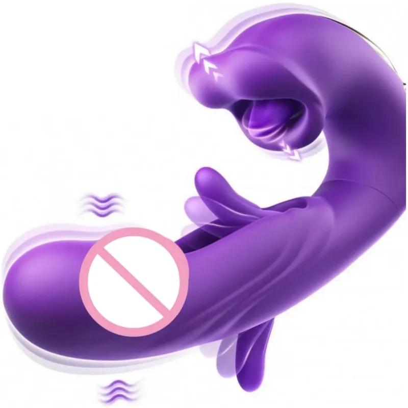 Adult Strong Long Tongue Licking Vibrator Clitoral Stimulation Female Nipple Anal G-Spot Orgasm Sex Toy for Women Pleasure 18+