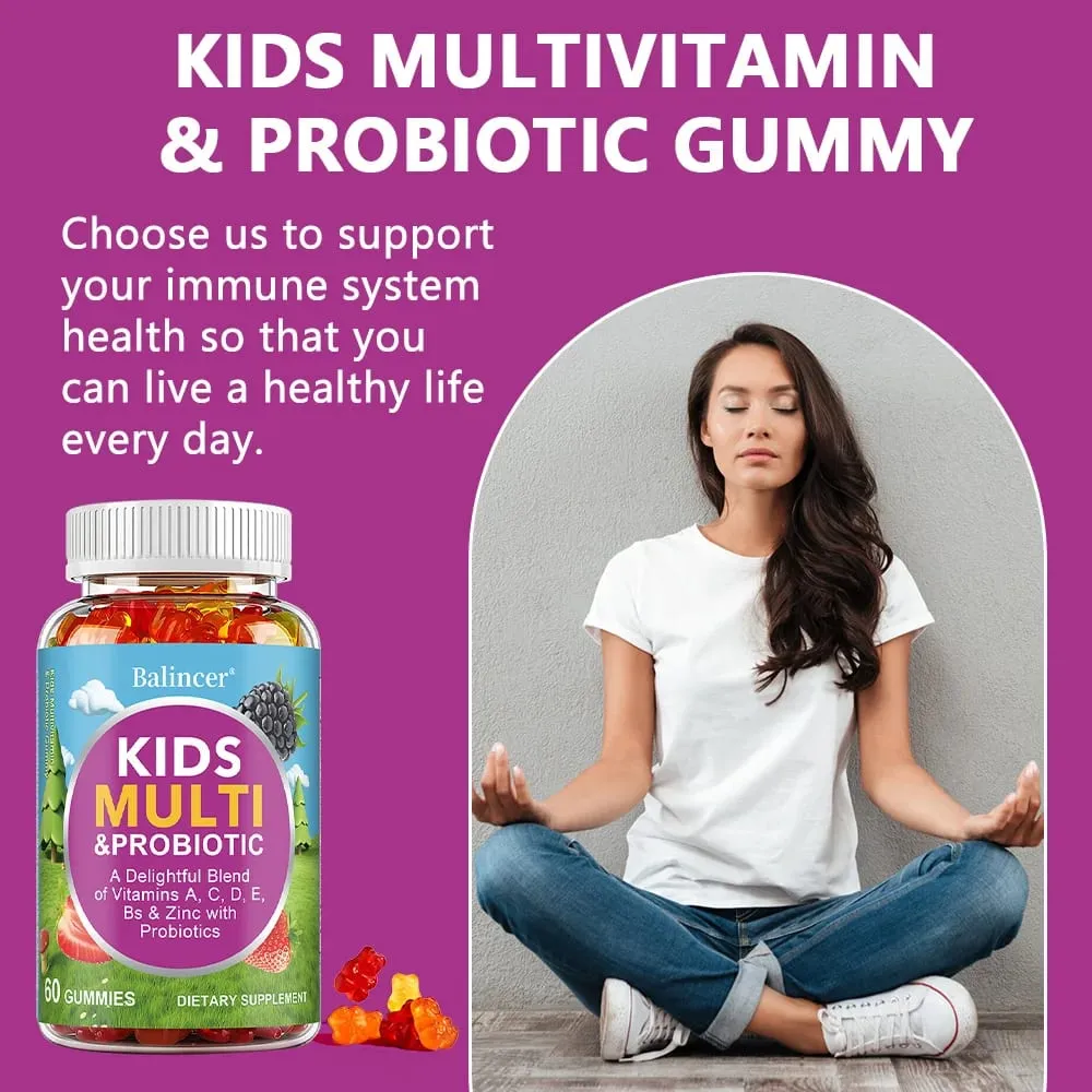 Organic Kids Multivitamin Gummies with Vitamins A C D E Zinc Probiotics Promotes Digestion and Enhances Immunity — image 5
