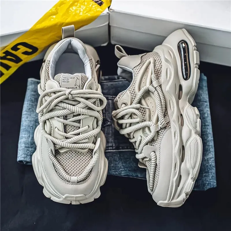 Men's Chunky Casual Sneakers Four Seasons Breathable Lightweight Outdoor Running Shoes Fashion Youth Soft-Sole Speed Sports Shoe — image 2