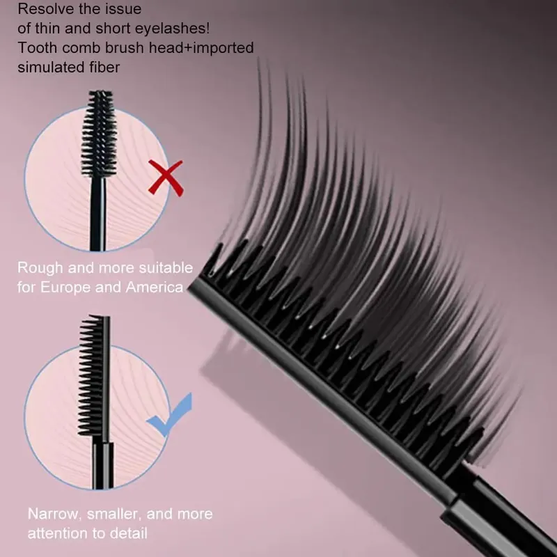 EyeLashes Mascara Waterproof Silk Fiber Mascara Black Long Curling Eyelash Extensions Non-clumping Eyes Makeup Cosmetics — image 7