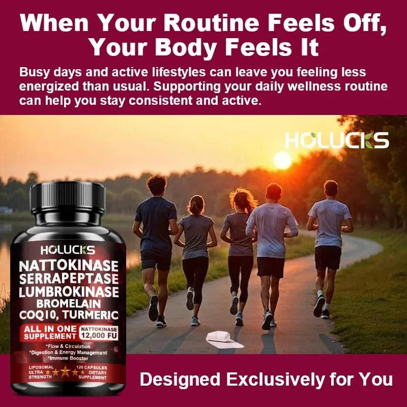 Nattokinase Serrapeptase Supplement Support Circulation Energy Inflammation Relief & Overall Body Health for Adults — image 6