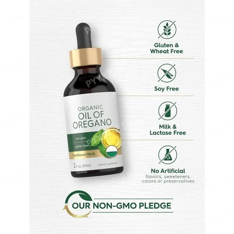 Økologisk olie af oregano flydende dråber Vegansk urtetilskud Sundhed Ikke-GMO Glutenfri daglig ernæringsstøtte 60 ml pr. flaske — image 4