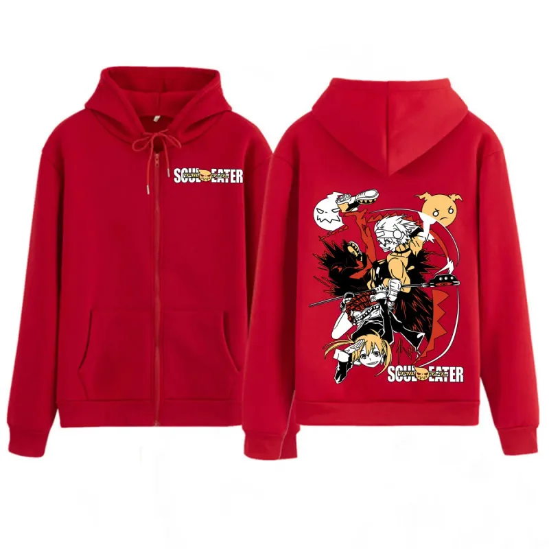 Anime Soul Eater MAKA ALBARN Zipper Hoodies Funny Men's Women Clothing Fashion Oversized Clothes Casual Long Sleeve Streetwears — image 5