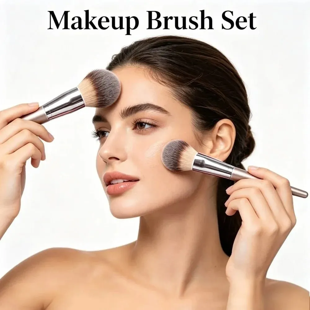 10 Makeup Brush Set Professional Foundation Concealer Powder Eyeshadow Blush Brush Blending Cosmetic Beauty Tool for Face & Eye — image 3
