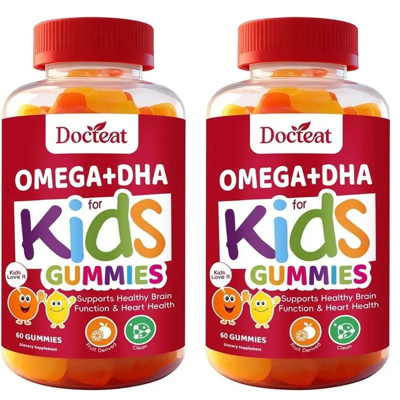 Docteat Omega+DHA Kids Gummies with DHA From Algae Vitamin C and Chia Oil Omega-3 6 9 for Brain & Vision Support 60 Gummies — image 8