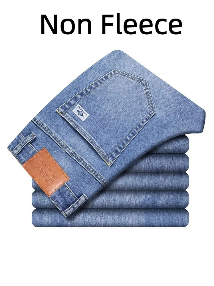 Men's Loose Straight Leg Jeans Retro Washed Elastic Casual Pants Suitable for All Seasons Versatile Pants — image 11