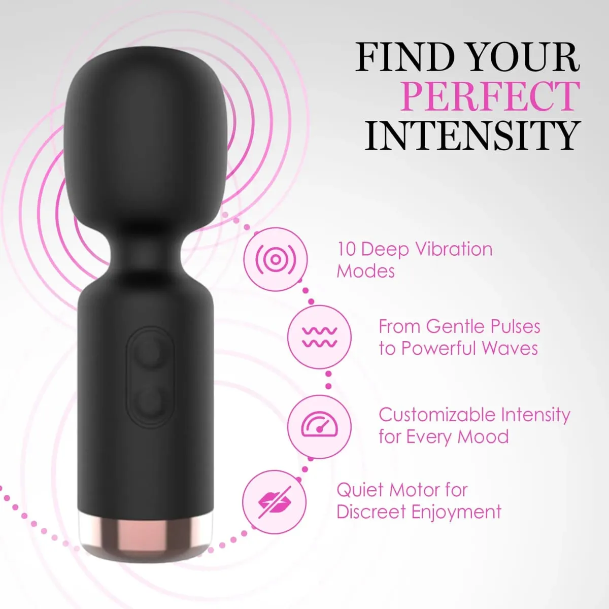 Mini Clitoral Stimulator AV Vibrator Wand with 10 Vibration Modes Portable Vibrating for G Spot Nipple Adult Sex Toy Massager — image 3