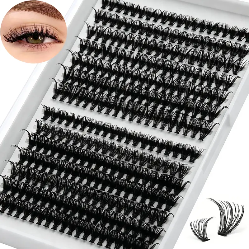 280pcs 30D 40D Individual Lashes Wispy Cluster Reusable False Eyelashes DIY Lash Extension 9-15mm Mix Length for Eye Makeup