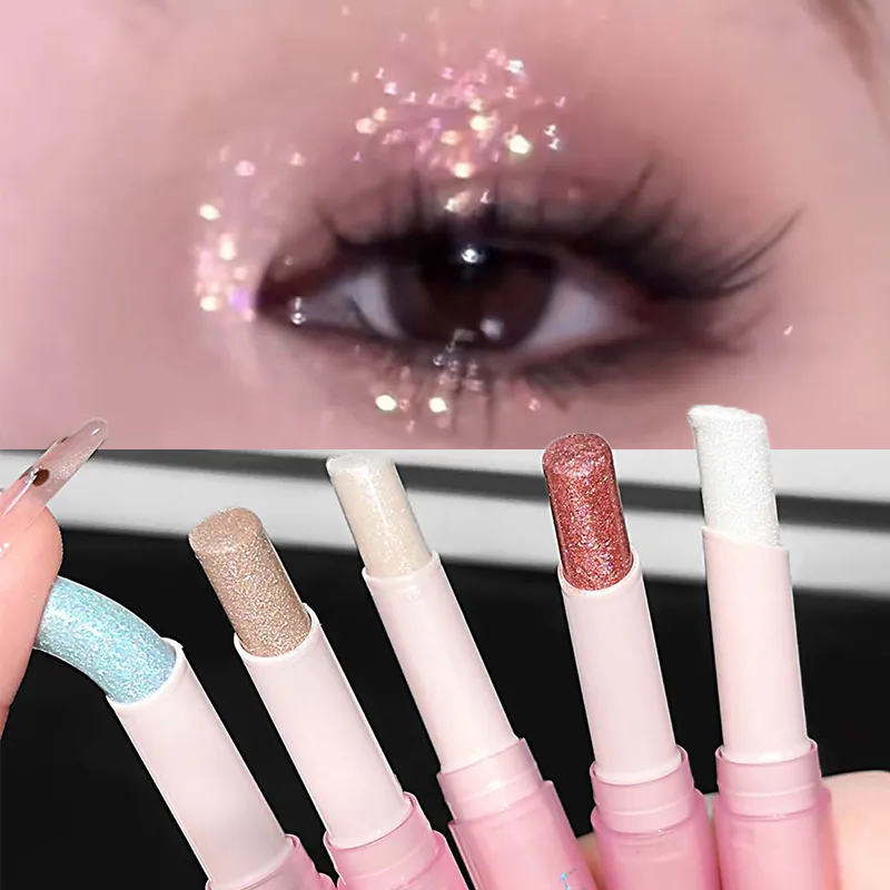 Sparkling Waterproof Eyeshadow Highlighter Pen Blue Diamond Jelly Eyeshadow Stick Glitter Pink Purple Eye Shadow Brighten Makeup — image 3