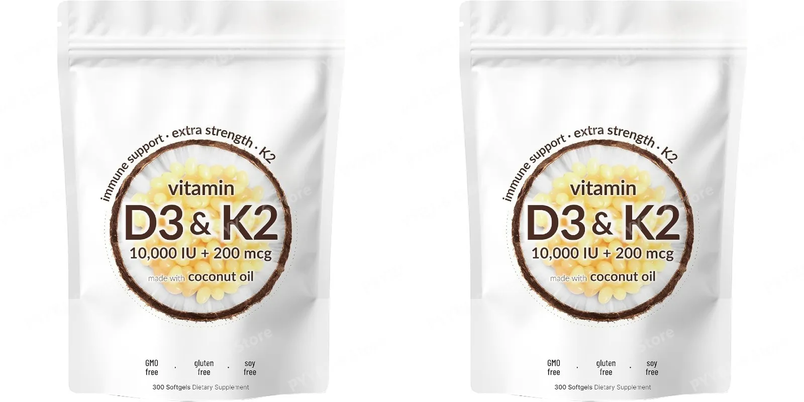 Vitamin D3 & K2 Supplement 10 000 IU Supports Overall Health & Bone Health Non-GMO Gluten Free 300 Softgels for Adult — image 8