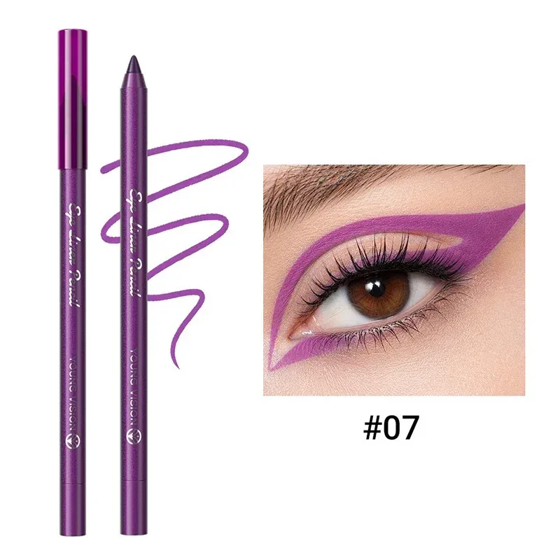 14 Color Eyeliner Pencil Pearlescent Matte Dark Purple Red Eye Liner Waterproof Long Lasting High Pigment Eyeshadow Makeup — image 14