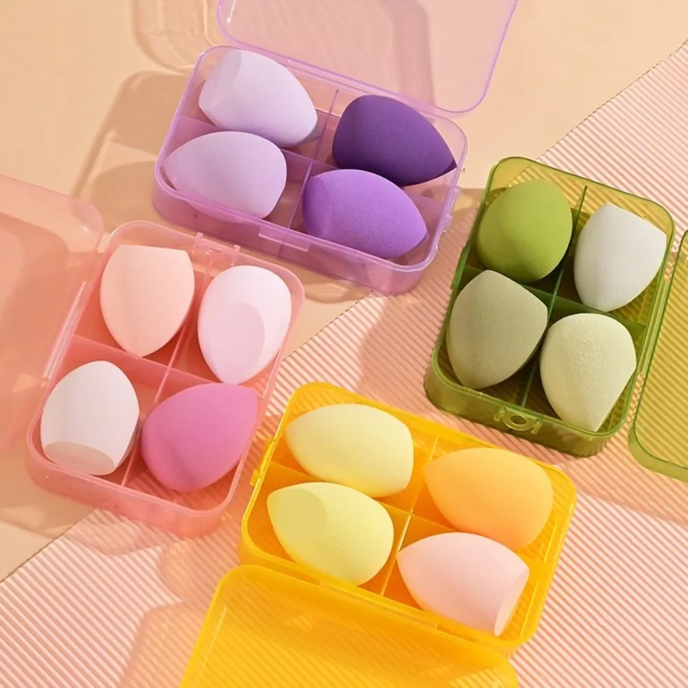 4Pcs Beauty Pro Foundation Cosmetic Puff Set Dry Wet Usable Makeup Tool Magic Brushes With Box Sponge Powder Makeup — image 5