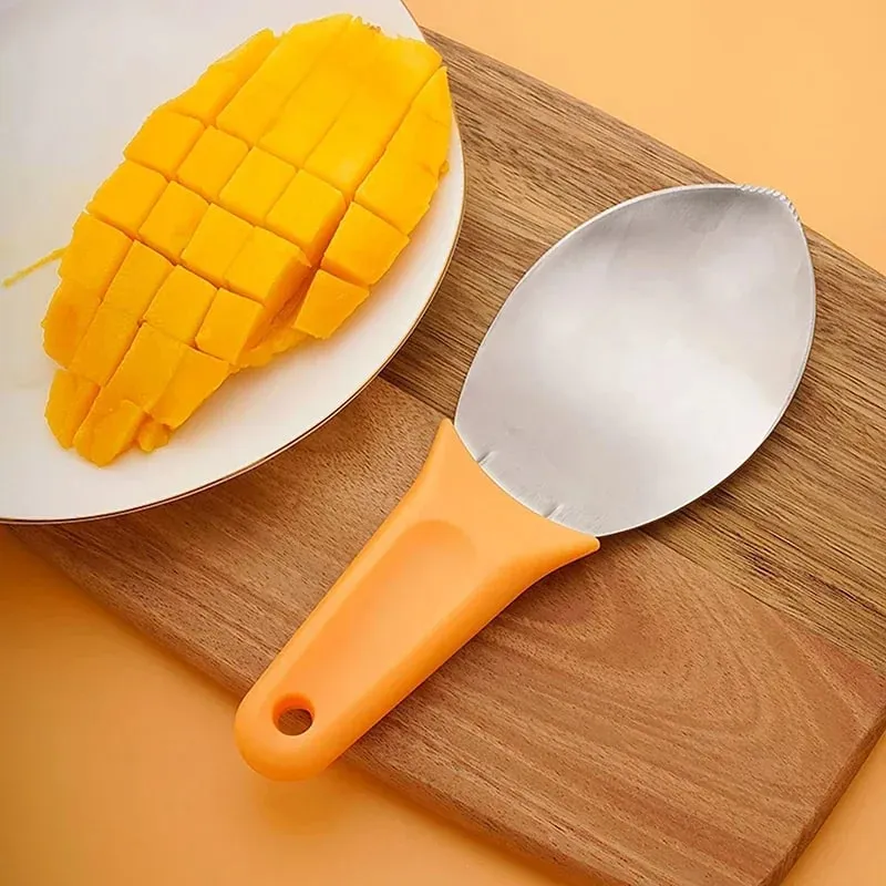 1pc Mango Slicer Cutter Multifunctional Fruit Spoon Watermelon Cutting Knife Mango DicingTools Mango Diced Scoop Kitchen Gadgets — image 2
