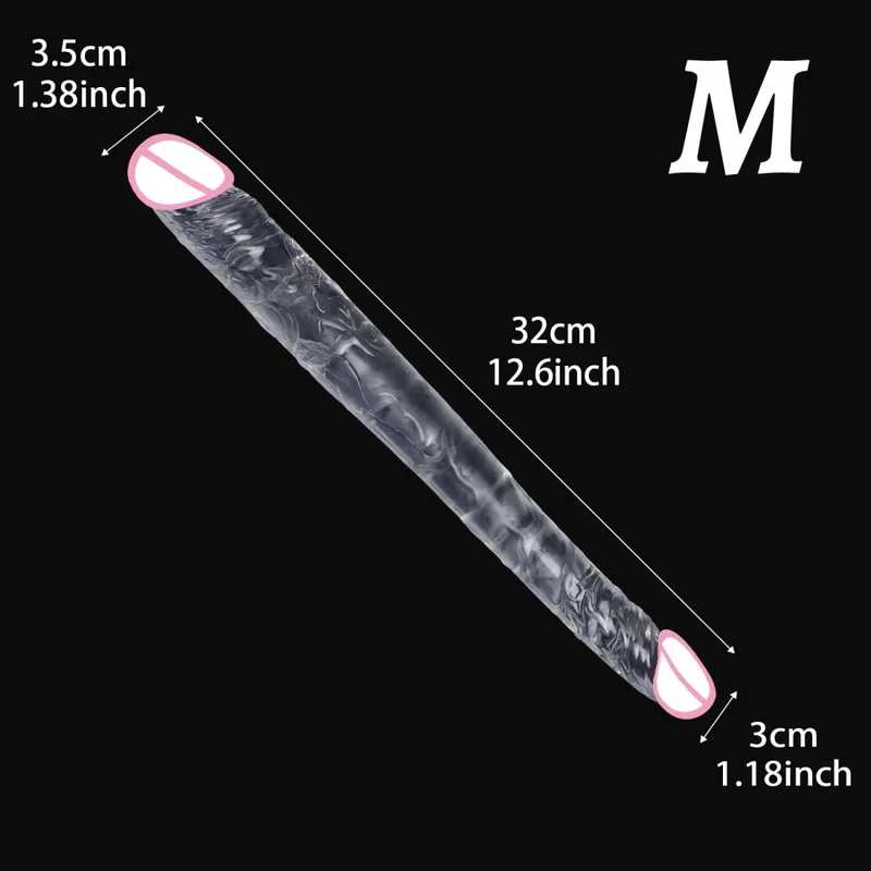 Double Head Realistic Silicone Dildo Long Anal Plug Vaginal Stimulator for Lesbian Couples And Gay Men Liquid Silicone Sex Toy