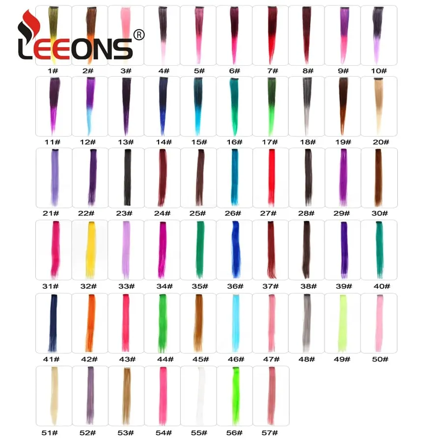 12 Pcs Clip In Colored Hair Extensions For Kids Women 20 Inches Rainbow Long Straight Synthetic Hairpiece Heat Resistant Hair — image 3
