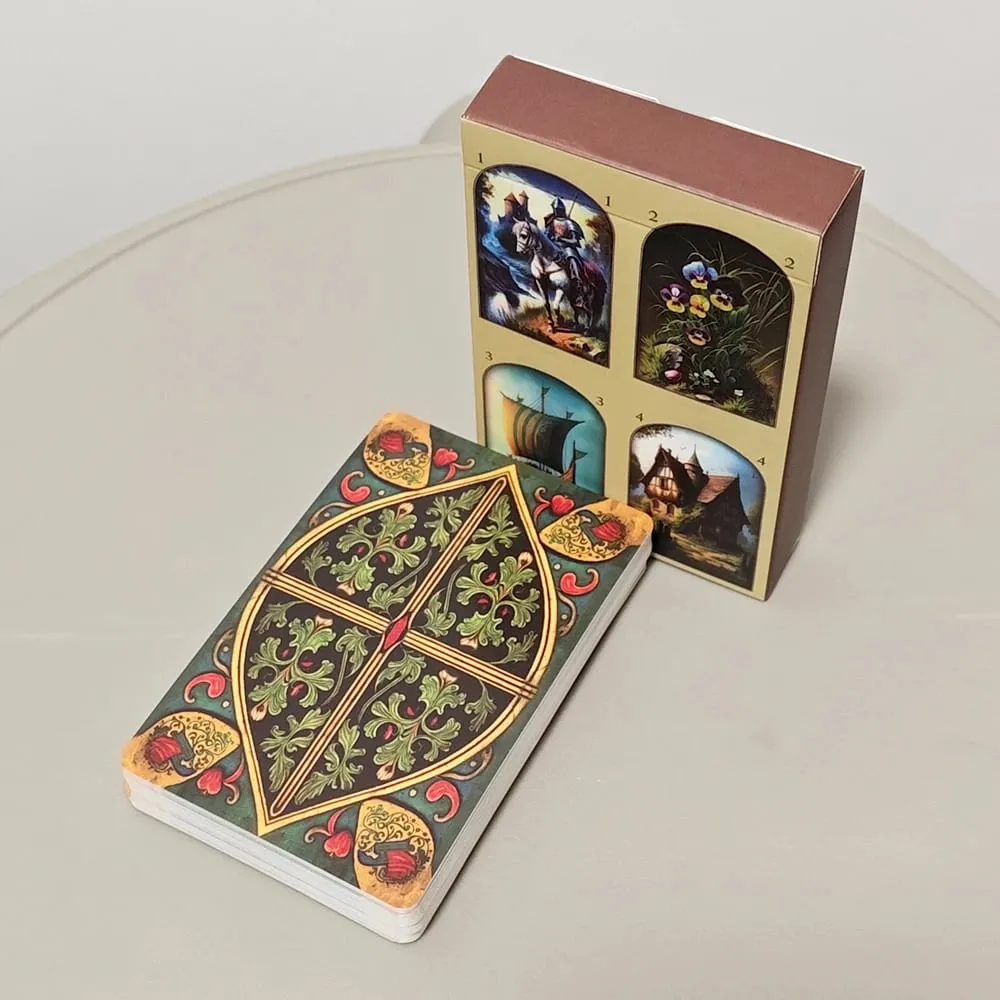 Printed on 350GSM Double-embossed Cardstock Medieval Lenormand Oracle Deck 9*6cm 36 Pcs Cards — image 3