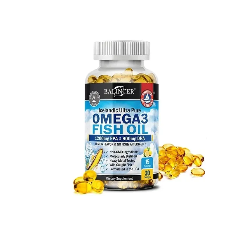Fish Oil Omega 3 Περιέχει EPA 1200mg & DHA 900mg - Γνωστικό συμπλήρωμα για τα μάτια των αρθρώσεων χωρίς ΓΤΟ χωρίς γλουτένη — image 9