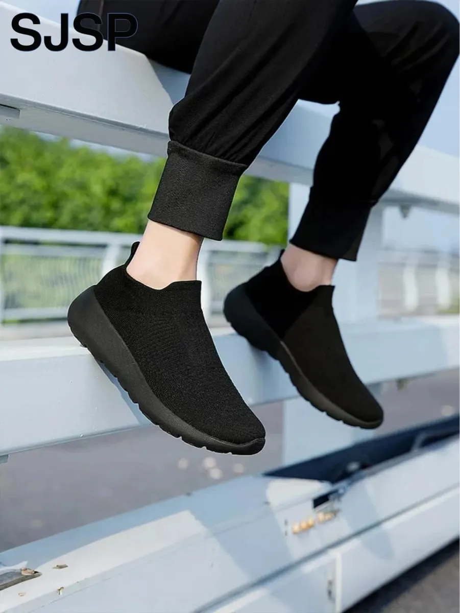 Men's Casual Sports Shoes Breathable Lightweight Sneakers Outdoor Mesh Black Running Shoes Sports Jogging Walking Shoes — image 2