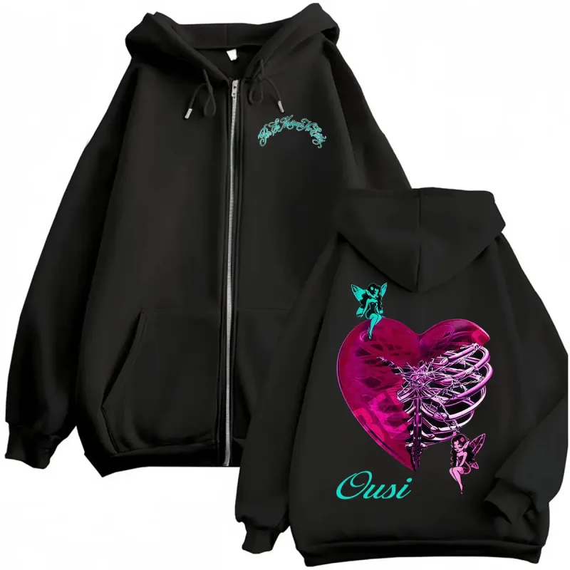 Omar Courtz Por Si Manana No Estoy Tour Zip Up Hoodies Men's Harajuku Aesthetic Sweatshirt Jacket Fleece Casual Zipper Pullovers — image 1