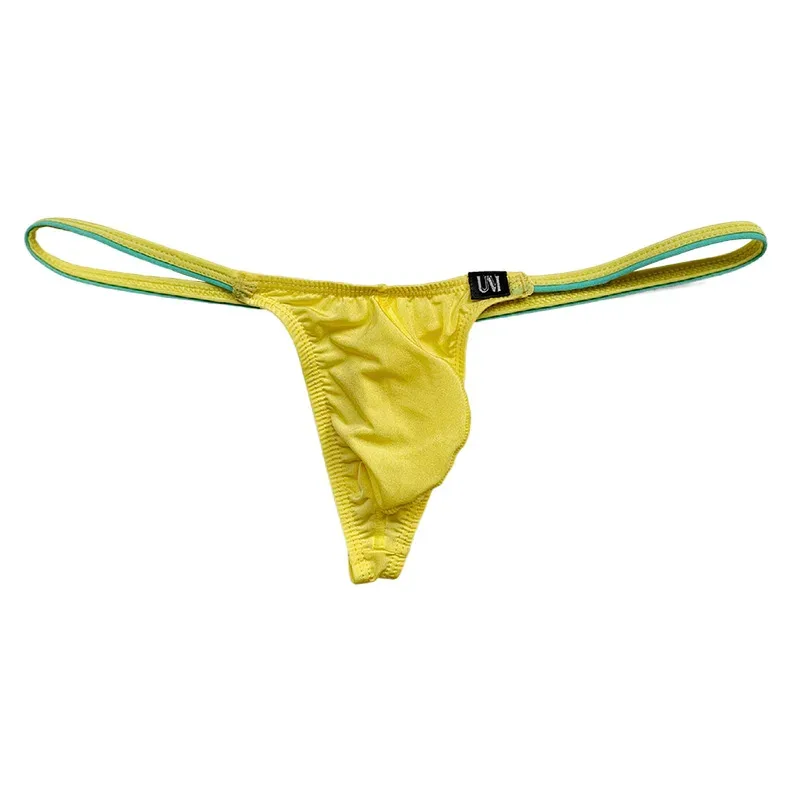 Men's Ice Silk Thin Strap Thong Underwear Low Waist Sexy Breathable Bulge Pouch T-Back Briefs Panties 0116 — image 5