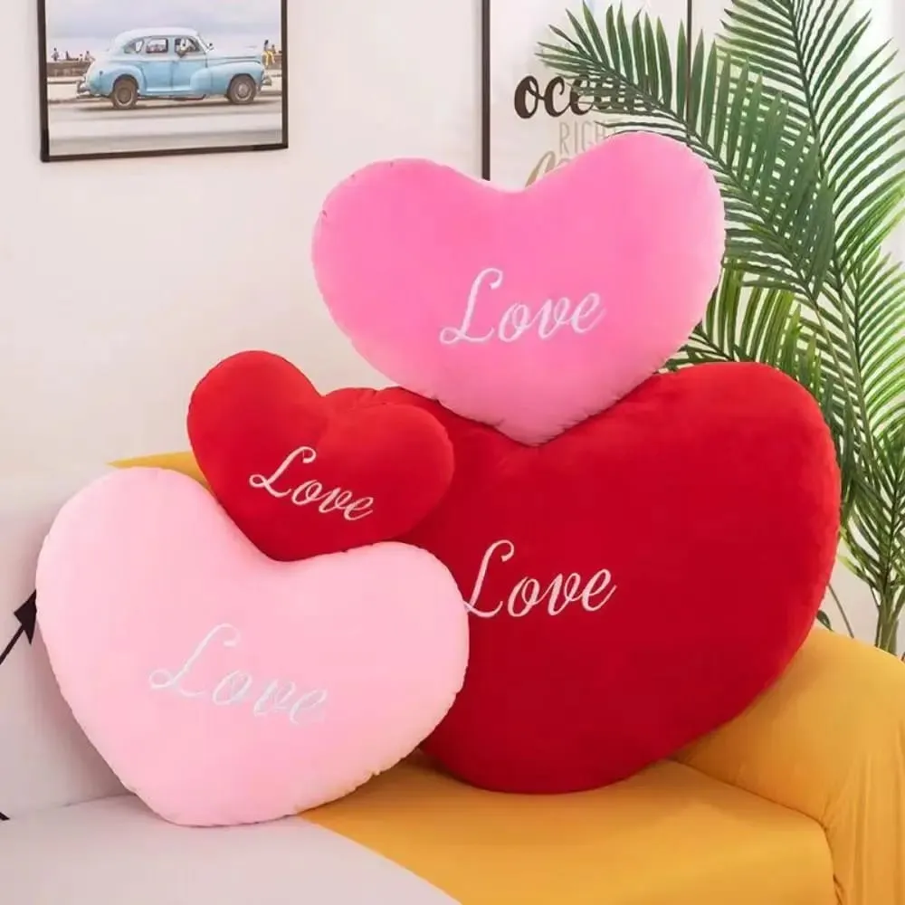 New Heart Shape Heart Plush Pillow Pink Color Red Color Soft Pillow Valentines gift Stuffed Pillow for Birthday