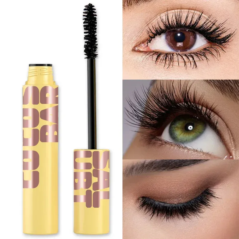 Black waterproof Mascara Lengthening Curling Black Lash Eyelash Extension Beauty Makeup Long-wearing Mascara Silk Fiber Mascara — image 5