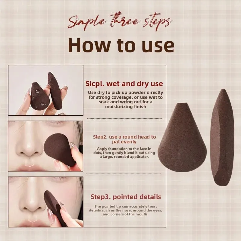 2pcs Finger Shape Makeup Sponge Set Soft Reusable Cosmetic Puff for Foundation Highlighter Concealer Blending for Face Contour — image 4