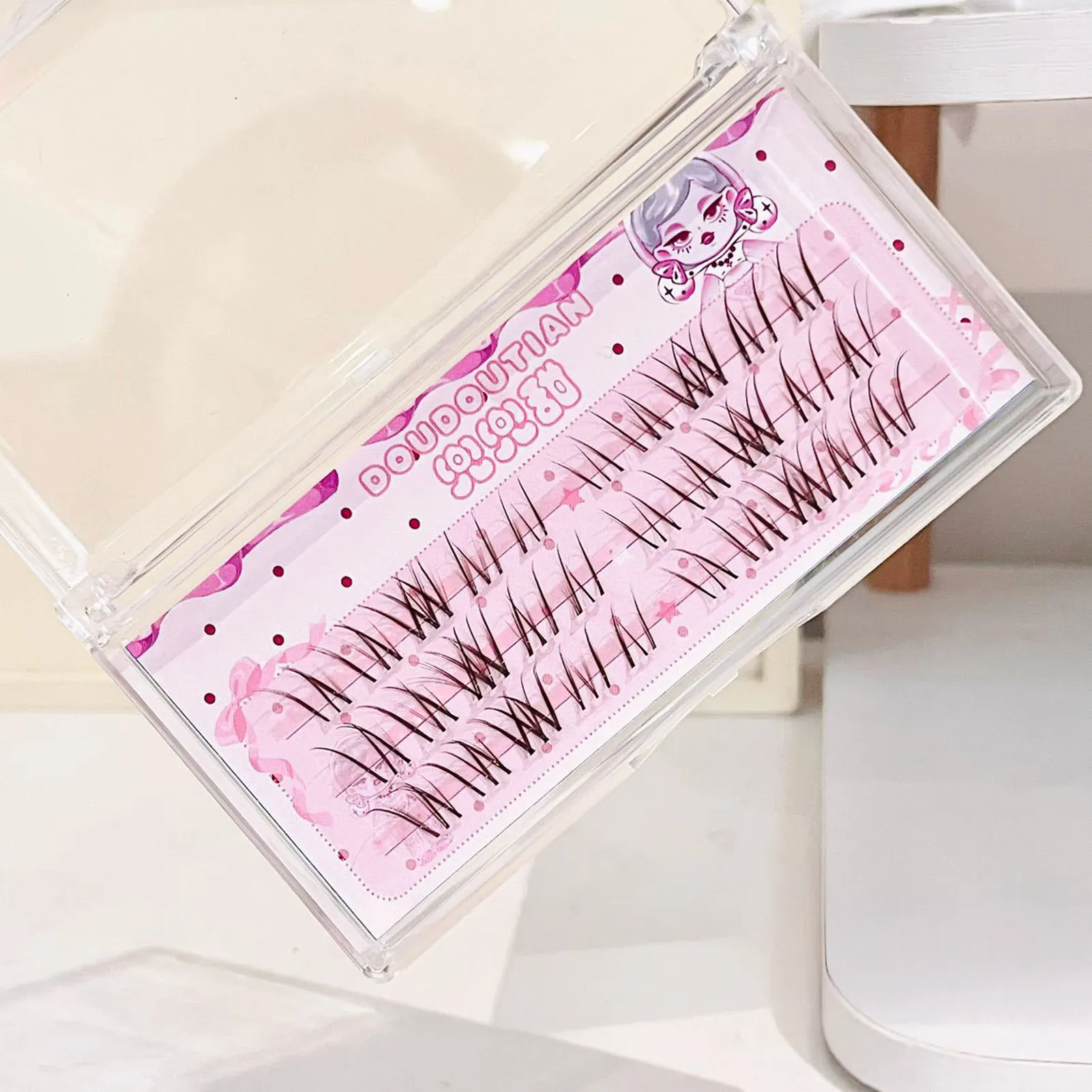 Pestañas postizas marrones dulces, 3/10 filas, Manga de aire esponjosa Natural, extensiones de pestañas postizas de estilo coreano, maquillaje de ojos perfecto — image 3