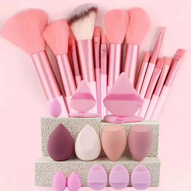 33pcs beauty set makeup kit large and small beauty sponges for flawless makeup application and removal of makeup full set — image 14