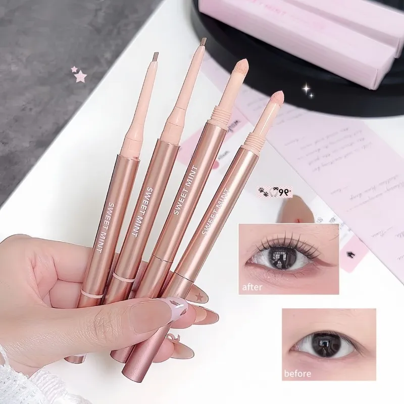 Double-ended Lying Silkworm Eyeliner Pencil Waterproof Natural 3D Under-Eye Brightener Shadow Pen Aegyosal Contour Eye Makeup