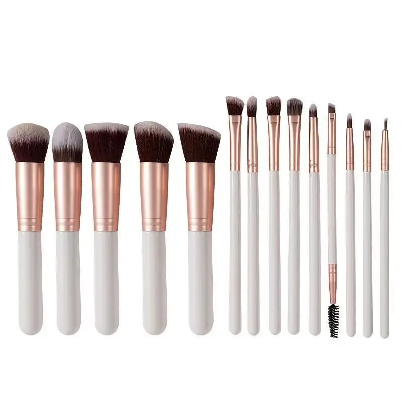 14 PCS Makeup Brush Set With Illuminated Mirror Portable Short Handle LED Light USB Rechargeable Makeup Brushes Kit