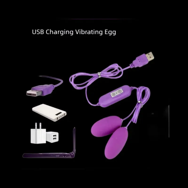 12 Speed USB Rechargeable Bullet Vibrator Egg Dildo Double Vibrating Stimulator Massager Adult Sex Toy for Women — image 2
