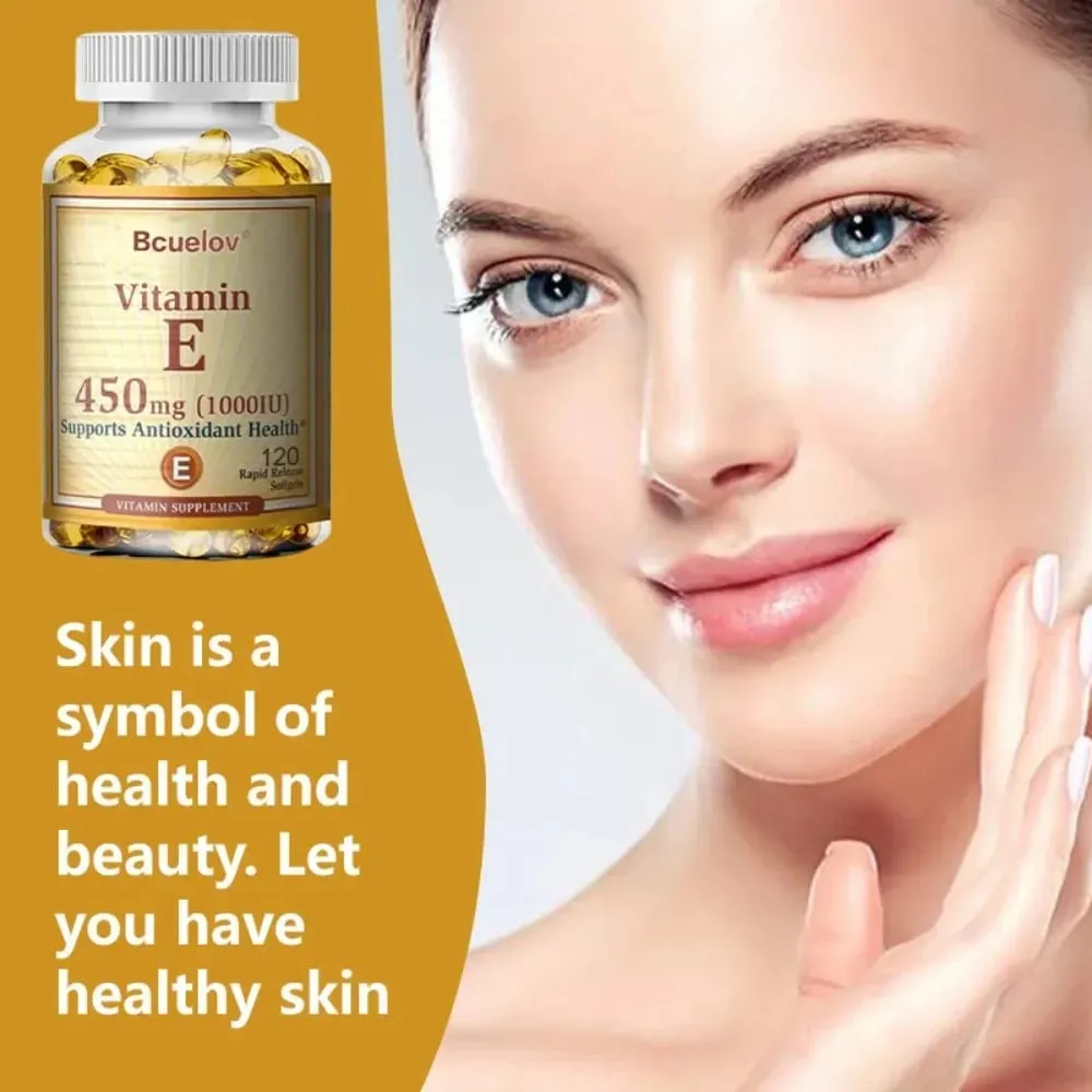 Vitamin E 1000IU Capsules - Supports Skin Cardiovascular Health Boosts Immunity Anti-aging Skin Health — image 5